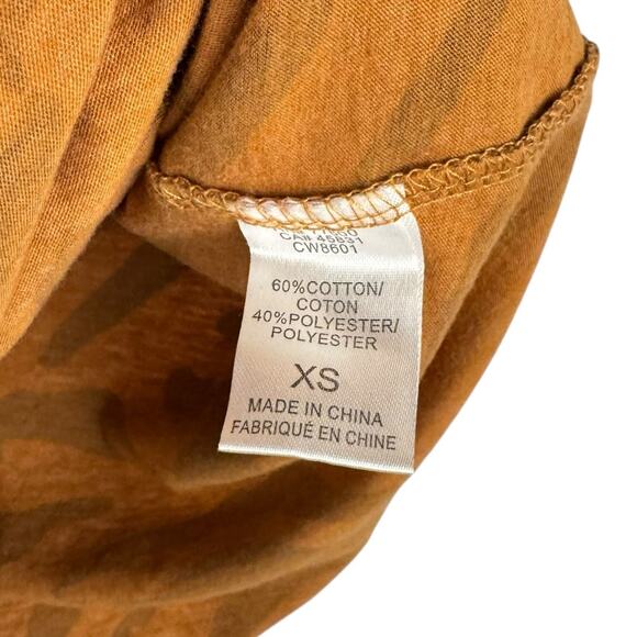 Chaser Anthropologie Orange Animal Print Cotton Cropped Sleeveless Top XS Light - Picture 5 of 9